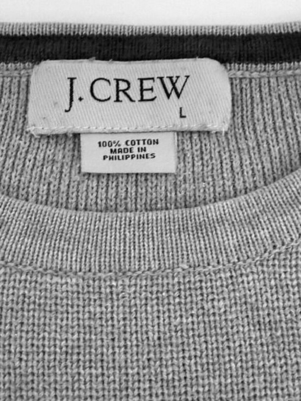 J.Crew Mens Gray Cotton Crewneck Sweater Size L Casual Lightweight Knit - Picture 3 of 3